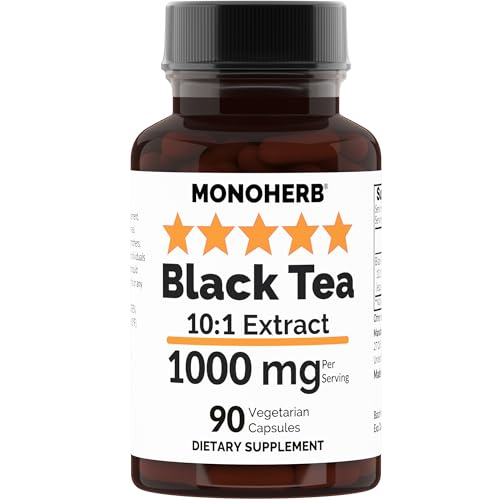 MONOHERB Black Tea 10:1 Extract - 1000 mg per Serving - Serving Size: 2 Capsules - 45 Servings per Bottle