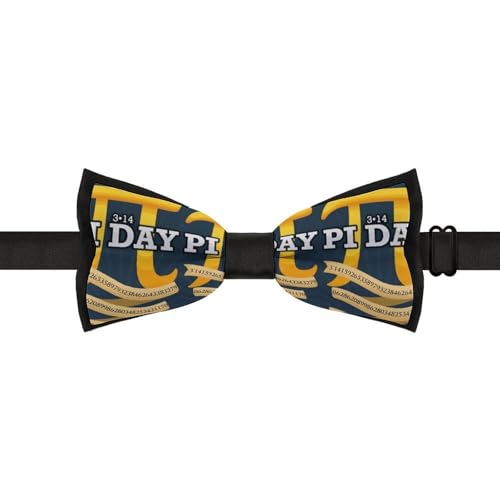 GoasNei Funny Pi Day Spiral Pi Math 3.14 Bow Tie for Men Adjustable Necktie Funny Tie Neck Ties for Weddings Party