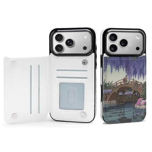 iPhone 17 Pro Max用ケース 手帳型 川瀬巴水 亀戸の藤 アイフォン17用ケース カード収納 スマホケース 財布型 携帯ケース おしゃれ 人気 キャラクター