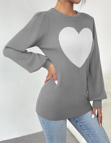Image of Zeagoo Womens Sweaters Fall 2026 Dressy Casual Long Sleeve Shirts Ribbed Knit Winter Outfits Puff Pullover Jumper Tops