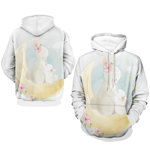 Sweat à capuche lapin de lune UMENG pull décontracté pour vos moments cocooning - 7