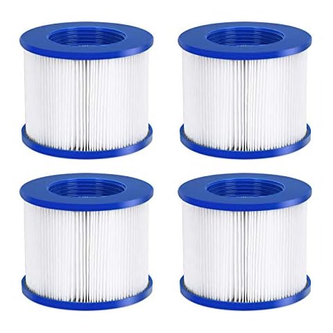 AquaSpa Easy Set Pool Spa Hot Tub Filter Replacement Cartridges for Type PM_SPA-P154_GREY/Black/White/Wine, Fold White Filter Paper for Many Massage Pool Models(4 PC) Cover