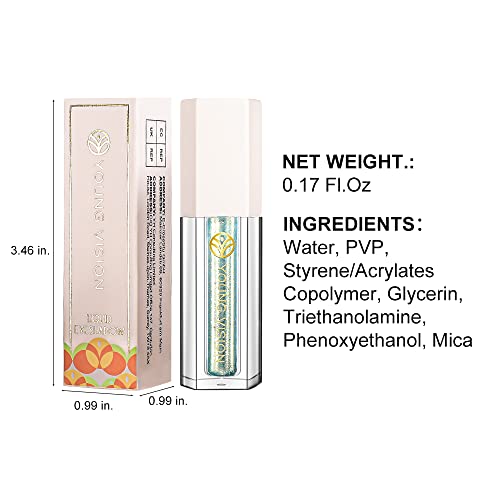 Young Vision Liquid Glitter Eyeshadow, Metallic & Shimmer & Glow Shades,Quick-Drying, Waterproof, Non-Sticky,0.17 Fl Oz #TOP4