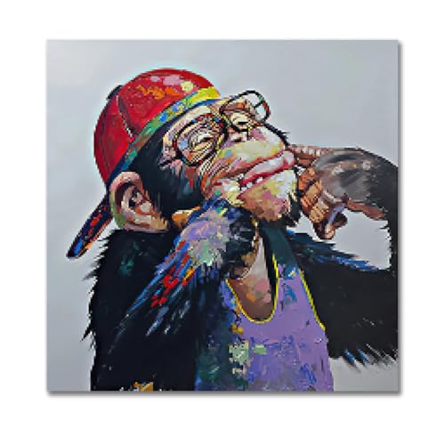 Toile graffiti mignon singe avec affiche musique pour mur de salon moderne - 4