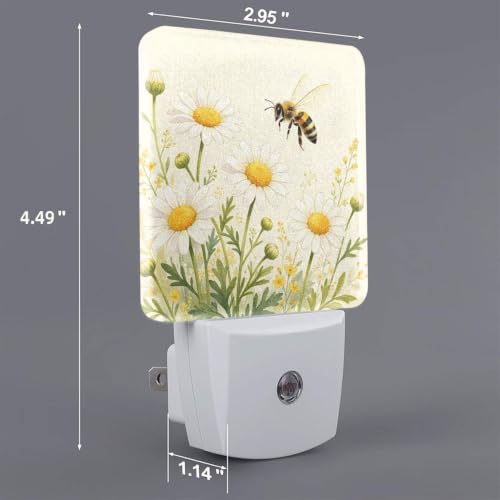 Image of Floral Sunflowers LED Plug-in Night Light Set of 2 for Corridors