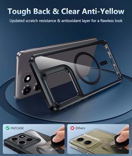 Image of FNTCASE for Motorola Moto G Stylus-2026 /2025 Case: Clear Magnetic Case with Screen Protector Military Grade Drop Anti Yellowing Cell Phone Cover - Shockproof Protective Bumper Transparent Cases(Black)