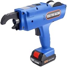 8-34mm Rebar Tying Machine Rebar Tying Tool, Automatic Steel Bar Rod Tying Binding Tool with Pliers + 2 Batteries Handheld Electric Tying Tools for Tying Steel Mesh Steel Cages Blue