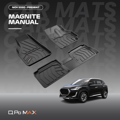 Image of Q Po Magnite Manual (MAX) Nov 2022 - Present | ECO TPE Car Floor Mat |Anti Slip All Weather Mats for Magnite (Manual) (Black)