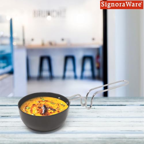Image of Signoraware Opulent Non Stick Tadkapan 13cm | Ergonomically Designed Handle | Compact, Efficient & Stylish Tadka Pan | Ideal for Quick Tasks tadka for dal & Seasoning for Veggies (500ml | Steel)