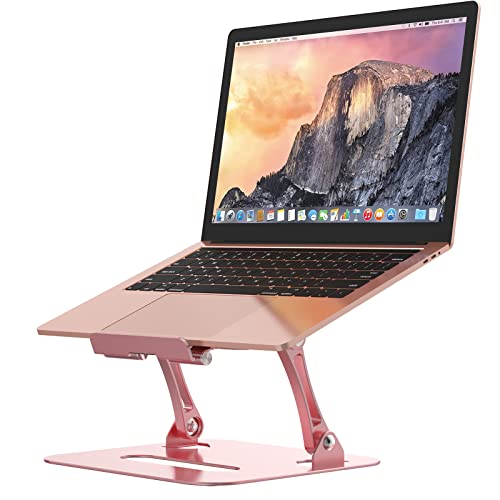Laptop-Stand-Adjustable-Ergonomic-Laptop-Riser-Portable-Aluminium-Alloy-Computer-Stand-for-Laptop-Laptop-Stand-for-Desk-Compatible-with-MacBook-Air-Pro-Dell-XPS-All-Laptops10-17-Rose-Gold