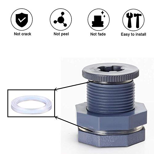MIKIROY 2PCS 3/4 Inch PVC Rain Barrel Garden Spigot Kit, Bulkhead Fitting Adapter with Plugs for Aquariums, Water Tanks, Tubs, Pools