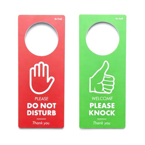 POMING Cartel de NO Molestar para Puertas Please Do Not Disturb - Please Knock. Ideal para Oficina, Estudio, Dormitorio o Negocio