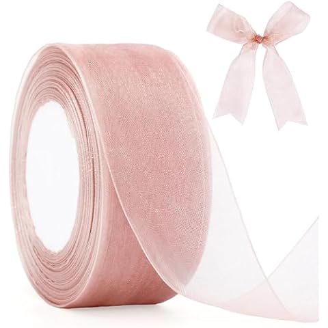 Rose Pink Organza Chiffon Ribbon for Crafting Cover