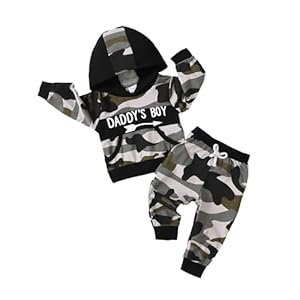 Infant Toddler Baby Boy Clothes Camo Long Sleeve Graphic Hoodie Sweatshirt Pant Set Cute Fall Winter Newborn Outfits