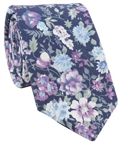 Image of Elfeves Men's Skinny Solid Color Tie Causal Cotton Linen Narrow Slim cut Necktie