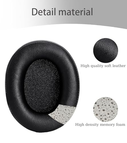 Replacement earpads Compatible with AKG K361 Headphones | [Black] High-density sound-isolating soft ear pads, protein leather material miniatura 3
