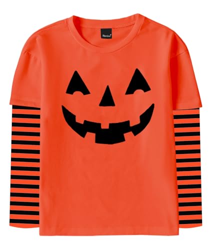 Image of Remimi Unisex Kids Christmas Long Sleeve Shirt Xmas Print Stripe Shirts 2-12 Years