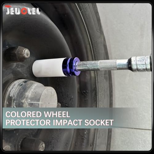 Image of 17mm 1 /2 inchDrive Wheel Protector Impact Socket, Lug Nut Impact Socket | 6 Point, Non-Marring, Thin Wall, Deep Socket, Wheel Protector, Protective Socket, Color-Coded, Cr-Mo Steel, Hand Repair Tool