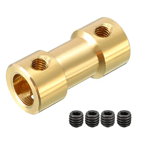 sourcing map Wellenkupplung 4mm x 5mm Steckeradapter für RC Flugzeug Bootsmotor L20XD9 Gold
