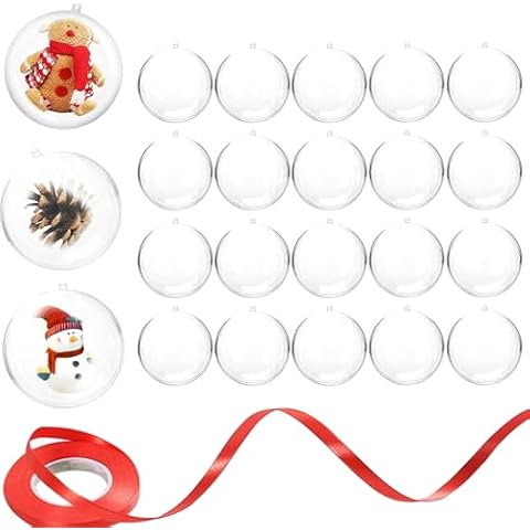 NAYAGOGO 20 PCS Clear Fillable Christmas Baubles Cover