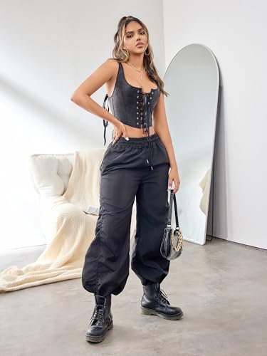 Renaissance-Lace-Up-Tank Bustier-Corset-Tops for Women - Vintage Sleeveless Square-Neck Vest Corset Sexy Clubwear 7