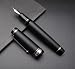 xixixiaozhu Metal Big Fountain Pen Set Medium Nib 0.7mm, Includes Ink Refill Converter, 5 Ink Cartridges & Gift Box (Medium Nib 0.7mm, Matte Black with Silvery Clip)