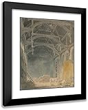 ArtDirect Joseph Mallord William Turner 15x18 Black Modern Frame and Double Matted Museum Art Print Titled - Interior of St. John's Palace, Eltham (ca. 1793)