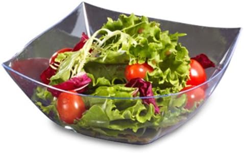 EMI Yoshi Cuadrados 16oz Snack Bowls, 16 oz, transparente