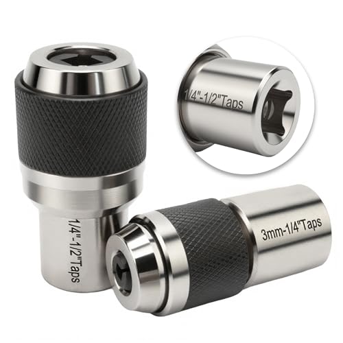 2pcs Tap Socket Set 3/8 Drive Tap Holder for Tight Spaces Extraction Socket Set With Adjustable Jaws(#6-1/2 and 1/4-1/2 Taps) Suitable for Reamers Screw Extractors