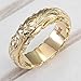 one dollar items, sales clearance today deals prime cheap stuff Rings for Women Hand Carved Heirloom Heritage Scroll Wedding Band 14K Gold Plated Engraved Plumeria Flower