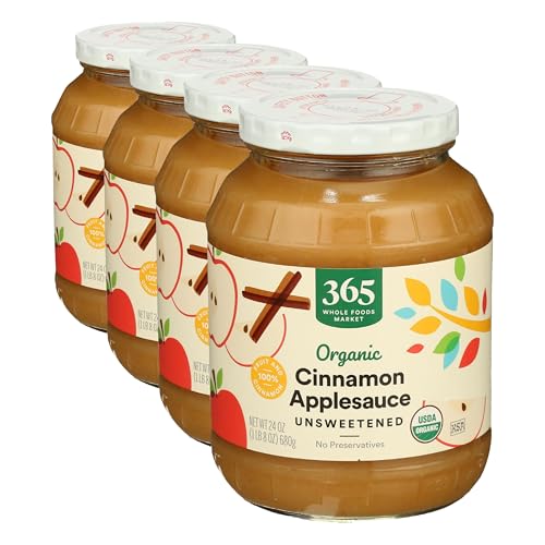 365 by Whole Foods Market, Organic Cinnamon Apple Sauce, 24 Ounce (Pack of 4)