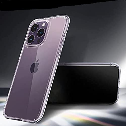 Image of VJS Back Cover Case Designed for Apple iPhone 14 Pro [6.1 inch] - Transparent, Soft Flexible TPU, Shockproof, Camera Bump, Clear and Military-Grade Drop Protection