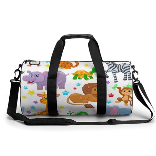Sac de sport lion léopard pingouin 45x23x23cm pour voyage et gym