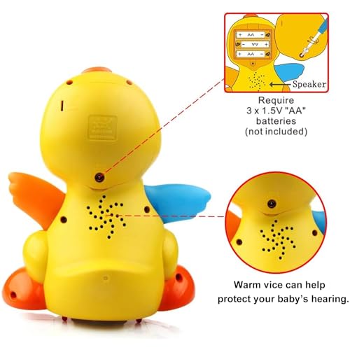 image for Yiosion Musical Flapping Yellow Duck Interactive Action Educational Le