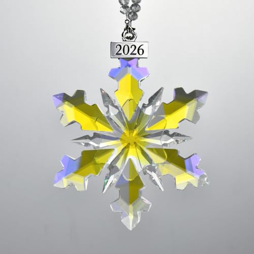 SIYOUKI 2026 Annual Ornament Christmas Crystal Decoration, Winter Crystal Snowflake Ornaments
