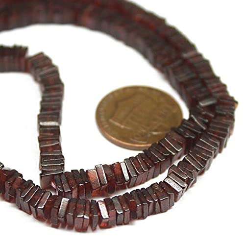 Grenat rouge naturel perles heishi cubes 4mm pour loisirs créatifs lot de 2 brins 16"