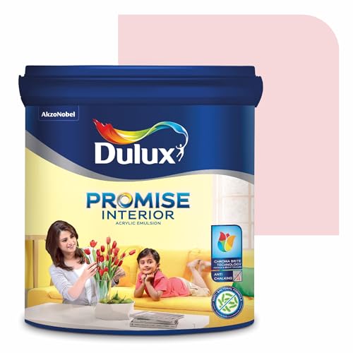Image of Dulux Promise Interior Emulsion Paint (4L, Little Bow Pink) | Wall paint with Chroma Brite Technology for brighter longer-lasting colors | Rich Finish | Anti-chalk | Water-based | 3-year warranty