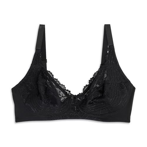 Cotonella, Reggiseno a Balconcino Emma, con Coppe in Pizzo e schiene in Microfibra, Un Reggiseno dalle Spalline rivestite in Cotone, Senza Ferretto e Senza Imbottiture - Art. CD038