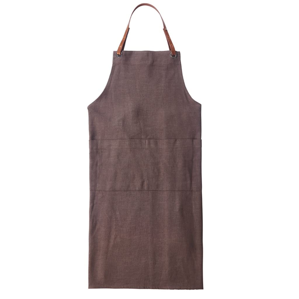 SSDD Ropa de Cama y algodón Cuerpo Completo Estilo japonés Barista Flor Tienda de Flores del Restaurante Delantal Delantal (Size : Brown)