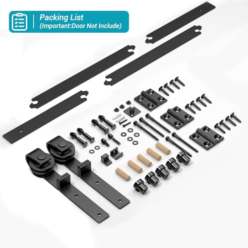 BONIKLUBA 30" Bi-Folding Sliding Barn Door Hardware Track Kit,Smoothly&Quietly,Side Mounted Black Roller,Easy Install,Door Not Included [Fit Double 13" Bifold Doors] by BONIKLUBA - Image 8