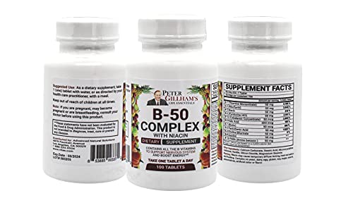 Peter Gillham's Life Essentials, Vitamin B-50 Complex With Niacin, Contains All The B Vitamins Which Support Nervous System & Increases Energy #TOP4