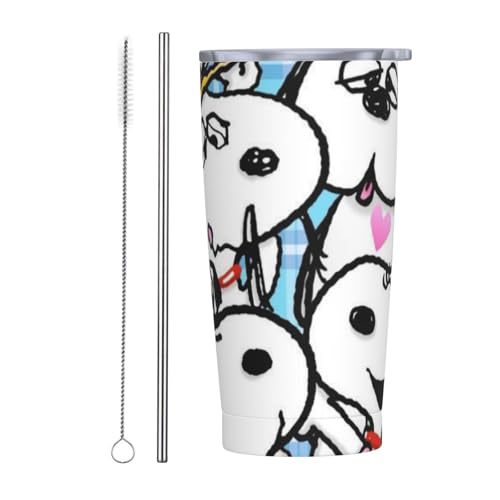 オラフ スヌーピー アニメ ストロー&ストローブラシ付き マグカップ コーヒーカップ 600ml コンビニカップ タンブラー ステンレス製 保冷 保温 車用 蓋付き 持ち運び 水筒 大容量 直飲み キャラクター 人気 プレゼント