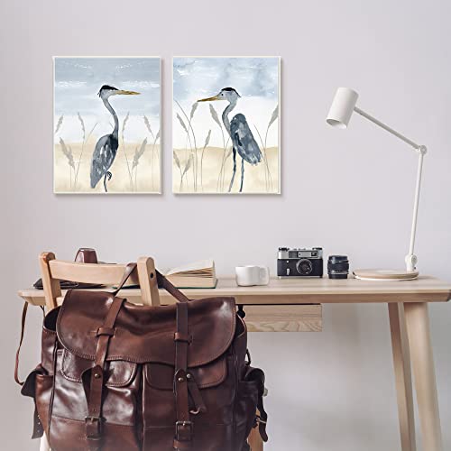 Image of Stupell Industries Egret Sea Birds Grazing Beach Sand Seagrass, Design by Lucille Price