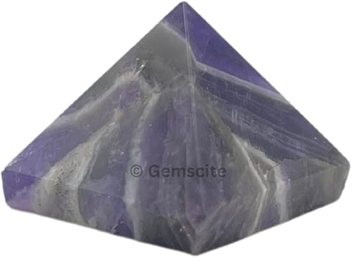 GEMSCITE Amatista - Pirámides de cristal de 1 pulgada de piedras curativas de Reiki Vaastu, meditación, equilibrio de chakras y cuadrícula de
