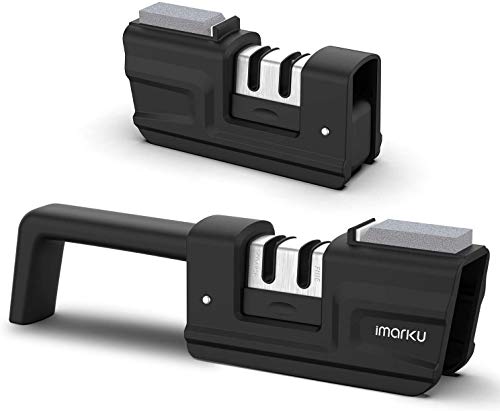 imarku Afilador de Cuchillos Profesional con Piedra de afilar y Base Antideslizante, Plegable para afilar Cuchillos de Cocina (MDQ*A)