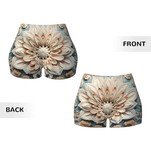 Shellac Pattern Sports Shorts, high Elastic Slim Fitness Pants, Suitable for Yoga/Leisure/Daily wear3