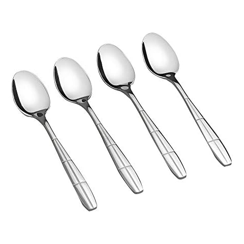 Eagrye 12 Pieces Stainless Steel Soup Spoons, Round Spoons Cover