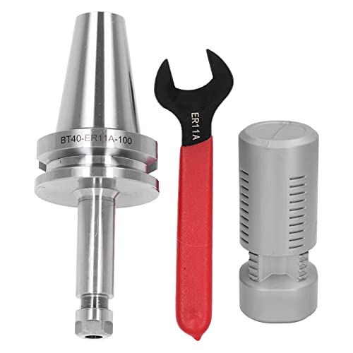 BT40 ER11A 100 Collet Chuck Holder, CNC Mill Spindle Tool Holder, 20CrMnTi Carbon Steel, 0.005mm, with Wrench, for Precision Machining
