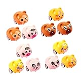 PERSELOSO 12 Stück Mini Rückziehspielzeug Autos Tiermotive Reibungsantrieb Fördert Motorische...