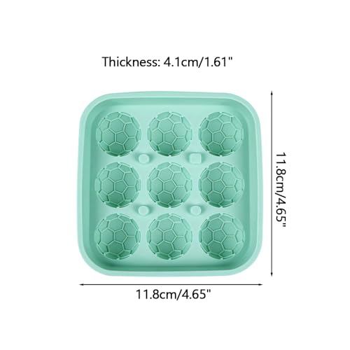 Molde de hielo balón de fútbol 2 piezas silicona con tapa miniatura 4
